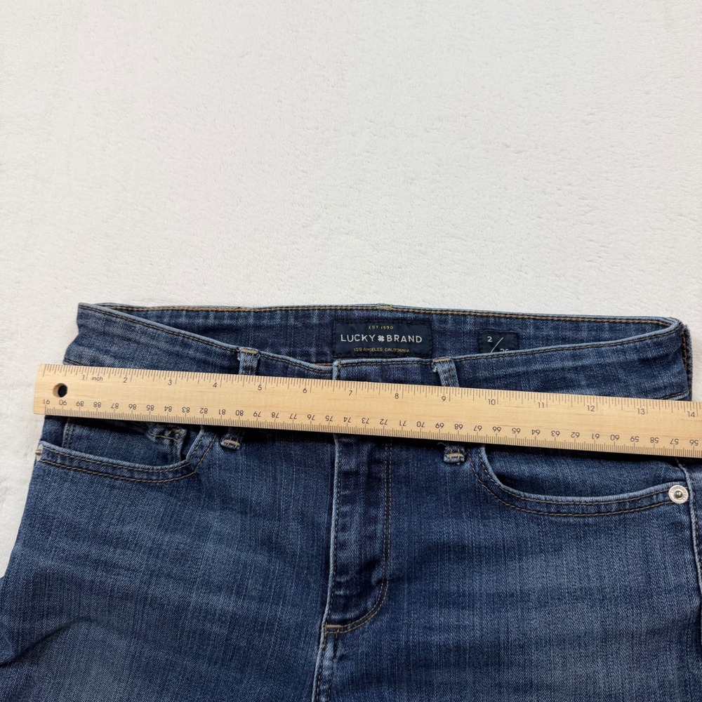 Lucky Brand‎ Ava Skinny Jeans Womens 2/26 Blue Good Raw Released Hem Mid Rise - Picture 11 of 12